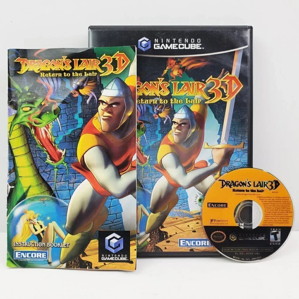 Dragon's Lair 3D Return To Nintendo GameCube Video Game w/ Manual Tested 2001
